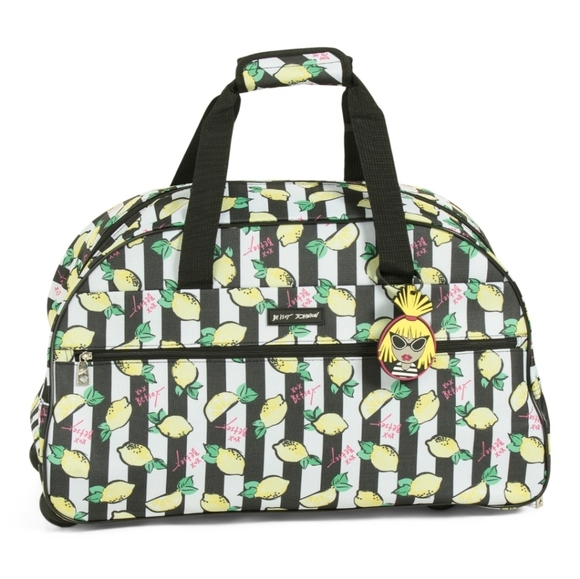 Betsey Johnson Handbags - 🔹️Betsey Johnson🔹️22in  Lemon Pattern Rolling Duffle Travel Bag